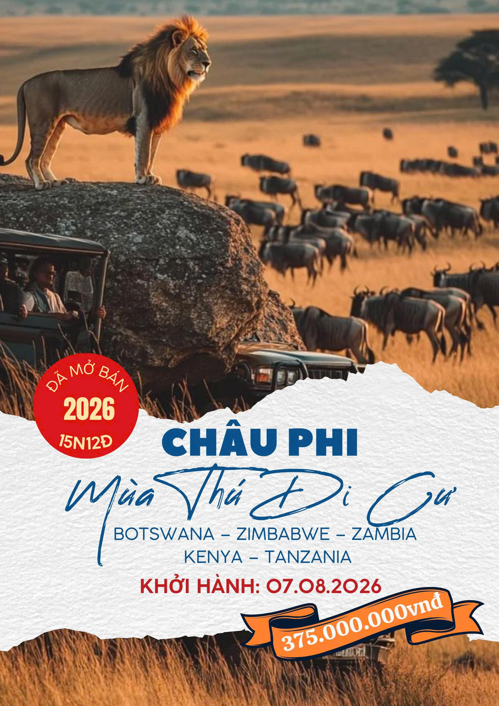 Hành trình châu phi 5 nước: Châu phi hoang dã - mùa thú di cư - thác victoria